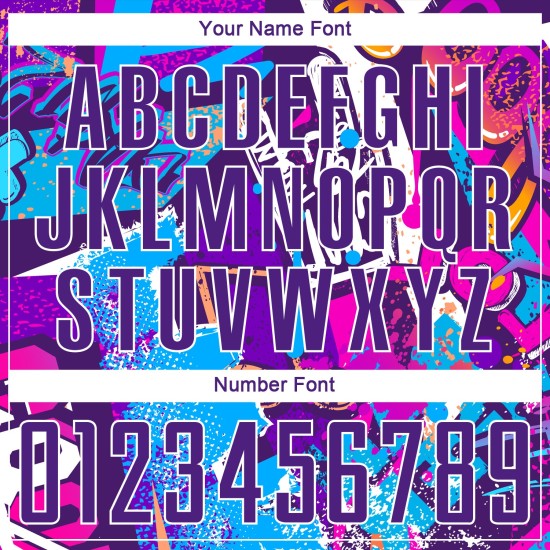 Soccer Pattern Sublimation Custom Uniform Graffiti Purple-White Jersey