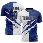 Soccer Graffiti Sublimation Jersey Gold Scratch White-Old Pattern Uniform Custom Royal