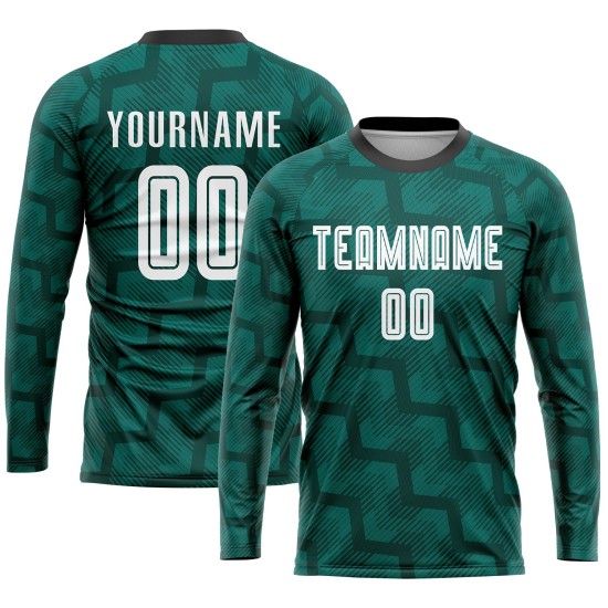 White-Black Jersey Uniform Custom Soccer Green Sublimation