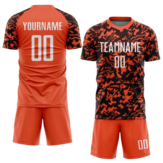 Orange Uniform White-Black Sublimation Jersey Soccer Custom