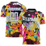 Custom Blue White-Light Sublimation Graffiti Jersey Soccer Uniform Pattern
