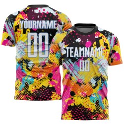 Custom Blue White-Light Sublimation Graffiti Jersey Soccer Uniform Pattern