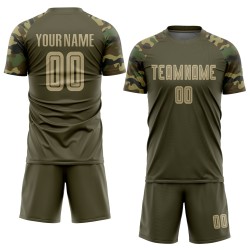 Soccer Service Vegas Sublimation To Uniform Jersey Custom Olive Gold-Camo Salute
