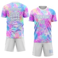 Dye Blue Soccer Tie Sublimation White-Light Uniform Custom Jersey