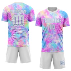 Dye Blue Soccer Tie Sublimation White-Light Uniform Custom Jersey