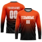 Jersey Orange Uniform Fade Sublimation Custom Fashion Soccer White-Black