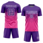 Sublimation Soccer Jersey Purple-White Custom Pink Uniform