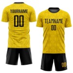 Gold Uniform Jersey Sublimation Custom Black Soccer