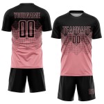 Medium Custom Soccer Jersey Uniform Sublimation Black Pink