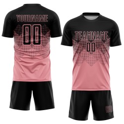 Medium Custom Soccer Jersey Uniform Sublimation Black Pink