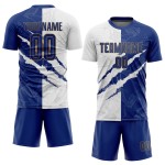 Soccer Graffiti Sublimation Jersey Gold Scratch White-Old Pattern Uniform Custom Royal
