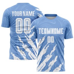 Blue Uniform Jersey Soccer Sublimation White Custom Light