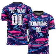 Figure Sublimation Uniform Soccer Custom White-Pink Jersey