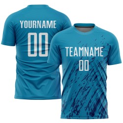 Soccer Jersey White-Black Blue Sublimation Panther Custom Uniform