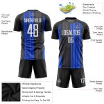White-Royal Black Sublimation Jersey Soccer Custom Uniform