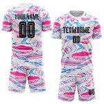 Uniform Figure Sublimation Soccer Jersey Black-Pink Custom