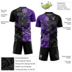 Sublimation Graffiti Jersey Black Pattern Purple-Gray Uniform Soccer Custom Scratch