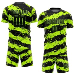 Jersey Green Neon Soccer Custom Uniform Black Sublimation