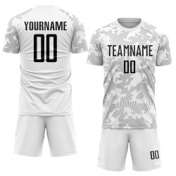 Custom Black Jersey Sublimation Uniform Soccer White