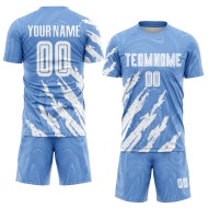 Blue Uniform Jersey Soccer Sublimation White Custom Light