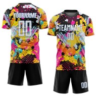 Custom Blue White-Light Sublimation Graffiti Jersey Soccer Uniform Pattern