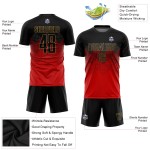Custom Red Sublimation Uniform Jersey Gold Soccer Black-Old Custom Red Sublimation Uniform Jersey Gold Soccer Black-Old