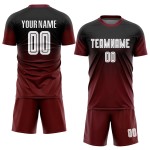 Fade Uniform Sublimation White-Crimson Jersey Black Custom Fashion Soccer