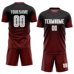 Fade Uniform Sublimation White-Crimson Jersey Black Custom Fashion Soccer