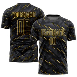 Uniform Jersey Black-Gold Custom Sublimation Soccer Black
