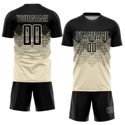 Soccer Sublimation Uniform Jersey Custom Cream Black
