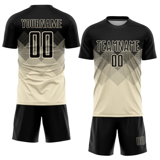 Soccer Sublimation Uniform Jersey Custom Cream Black
