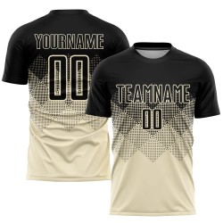 Soccer Sublimation Uniform Jersey Custom Cream Black