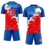 Sublimation Red-White Uniform Soccer Custom Jersey Royal