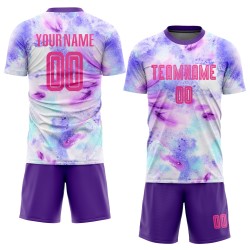 Sublimation Uniform Custom Jersey Tie Soccer Pink-Purple Dye