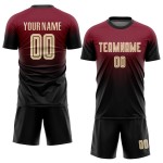 Sublimation Custom Fade Uniform Jersey Crimson Soccer Fashion Cream-Black