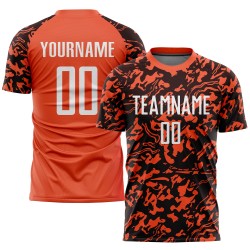 Orange Uniform White-Black Sublimation Jersey Soccer Custom