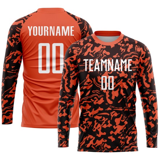 Orange Uniform White-Black Sublimation Jersey Soccer Custom