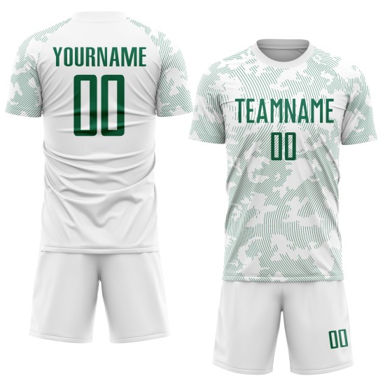 Jersey Uniform Soccer Custom Sublimation Kelly Green White