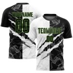 Uniform Sublimation Jersey Pattern Soccer Green Custom Black-Neon Graffiti Scratch