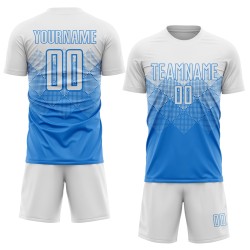 Uniform White Blue Powder Jersey Soccer Custom Sublimation