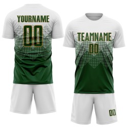 White Gold Custom Uniform Soccer Jersey Sublimation Green-Old