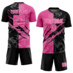 Soccer Jersey Pattern Sublimation Uniform Graffiti Black-White Scratch Custom Pink