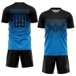 Jersey Sublimation Soccer Custom Uniform Black Blue