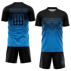 Jersey Sublimation Soccer Custom Uniform Black Blue