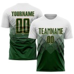 White Gold Custom Uniform Soccer Jersey Sublimation Green-Old