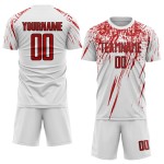 White Red-Black Jersey Uniform Sublimation Soccer Custom