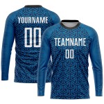 White-Black Blue Soccer Uniform Sublimation Jersey Custom