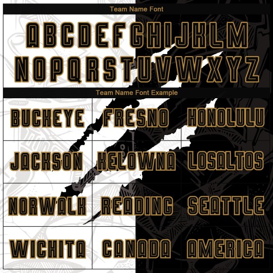Jersey Soccer Graffiti Black-Old Scratch Sublimation Gold Pattern Uniform Custom