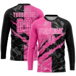 Soccer Jersey Pattern Sublimation Uniform Graffiti Black-White Scratch Custom Pink