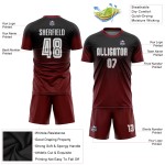 Fade Uniform Sublimation White-Crimson Jersey Black Custom Fashion Soccer